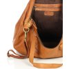 MARCO MAZZINI Karamelová kožená shopper bag s pletenou vsadkou (Veľkosť ONE SIZE)