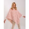 Svetloružové kožušinové teplé pončo