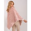Svetloružové kožušinové teplé pončo