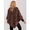 Tmavohnedé kožušinové teplé pončo