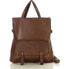 Tmavohnedá dámska kožená shopper kabelka/batoh MARCO MAZZINI