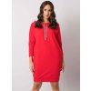 Červené dámske mikinové šaty s vreckami