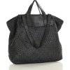 MARCO MAZZINI Čierna ručne pletená shopper bag