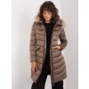 Hnedá zimná dlhšia prešívaná bunda