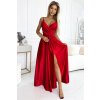 Červené lesklé maxi šaty JULIET