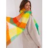 Zeleno-oranžovo-žltý károvaný šál so strapcami