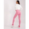 Ružové rebrované legíny s vysokým pásom