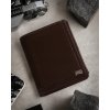 Rovicky Tmavohnedá kožená peňaženka L225