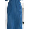 Modré plisované midi šaty VIVIANA