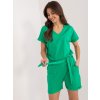 Zelený kraťasový overal s pásikom