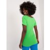 Zelené tričko s čipkovým výstrihom