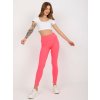 Neónovo ružové rebrované legíny