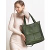 MARCO MAZZINI Tmavozelená dámska kožená shopper kabelka (Veľkosť ONE SIZE)