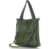 MARCO MAZZINI Tmavozelená dámska kožená shopper kabelka (Veľkosť ONE SIZE)