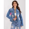 Džínsová bunda s kvetinami