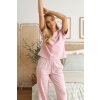Ružové dámske pyžamo s voľnými nohavicami