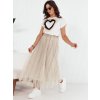 Béžová maxi tylová sukňa FLISS