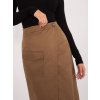 Hnedá midi sukňa s vreckami