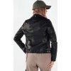 Čierna koženková bunda so zipsami ERIETA