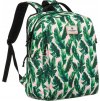 Peterson bielo-zelený priestranný batoh so vzorom listov