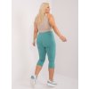 Tyrkysové dámske 3/4 nohavice s vreckami