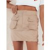 Béžová mini sukňa s vreckami QUILLA