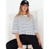 Bielo-čierne pruhované voľné tričko TAUSE