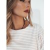 Bielo-ružové pruhované tričko s dlhým rukávom APRICALE (Veľkosť ONE SIZE)