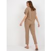 Tmavobéžová súprava nohavíc a trička s krátkym rukávom (Veľkosť S)