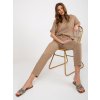 Tmavobéžová súprava nohavíc a trička s krátkym rukávom (Veľkosť S)