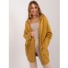 Horčicový kardigán s vreckami (Veľkosť L/XL)