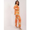 Oranžový vzorovaný komplet saka a nohavíc