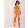Oranžový vzorovaný komplet saka a nohavíc