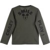 Khaki chlapčenské tričko s dlhým rukávom Mickey Mouse