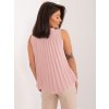 Ružová elegantná blúzka s riasením bez rukávov