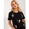 Čierne tričko so srdiečkami