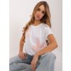 Bielo-ružové tričko s aplikáciou