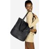MARCO MAZZINI čierna priestranná kožená shopper kabelka