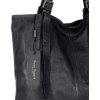 MARCO MAZZINI čierna priestranná kožená shopper kabelka