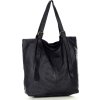 MARCO MAZZINI čierna priestranná kožená shopper kabelka