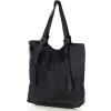 MARCO MAZZINI čierna priestranná kožená shopper kabelka