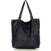 MARCO MAZZINI čierna priestranná kožená shopper kabelka