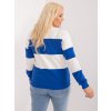 Modro-biela pruhovaná mikina s výstrihom