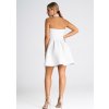 Biele mini šaty s rozšírenou sukňou
