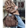 MARCO MAZZINI Hnedá shopper bag s prednými vreckami (Veľkosť ONE SIZE)