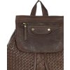 MARCO MAZZINI Pletený kožený batoh - tmavohnedá