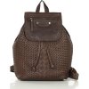 MARCO MAZZINI Pletený kožený batoh - tmavohnedá