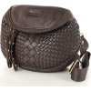 MARCO MAZZINI Kožená pletená crossbody - tmavohnedá (Veľkosť ONE SIZE)