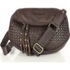 MARCO MAZZINI Kožená pletená crossbody - tmavohnedá (Veľkosť ONE SIZE)
