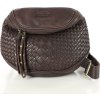 MARCO MAZZINI Kožená pletená crossbody - tmavohnedá (Veľkosť ONE SIZE)